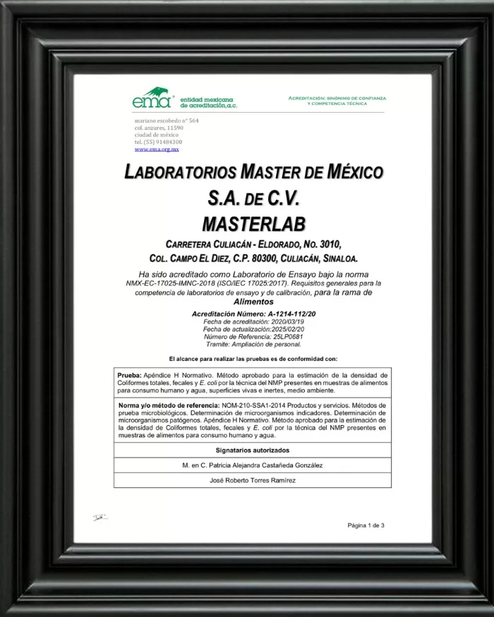 Acreditación Número: A-1214-112/20 -ANÁLISIS LABORATORIO AGRÍCOLA CERTIFICADO